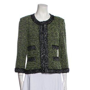 St. John Boucle Tweed Knit Blazer Jacket, Size 6